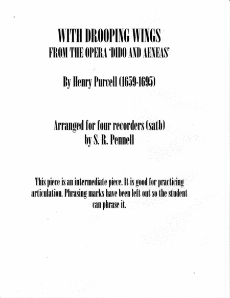 With Drooping Wings (arr. S.R. Pennell)