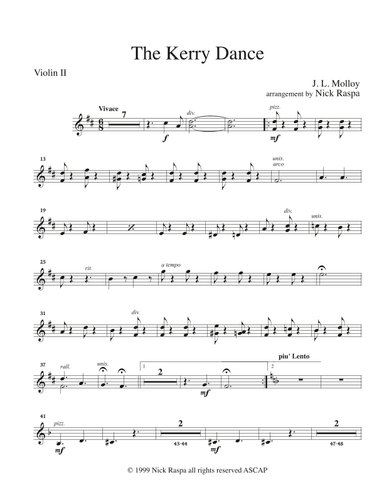 Kerry Dance (String Orchestra) Violin II part (arr. Nick Raspa)