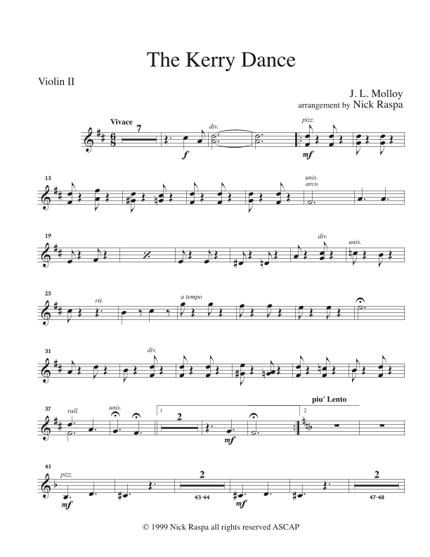 Kerry Dance (String Orchestra) Violin II part (arr. Nick Raspa)