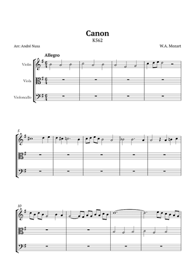 Canon K562 (arr. André Nusa)