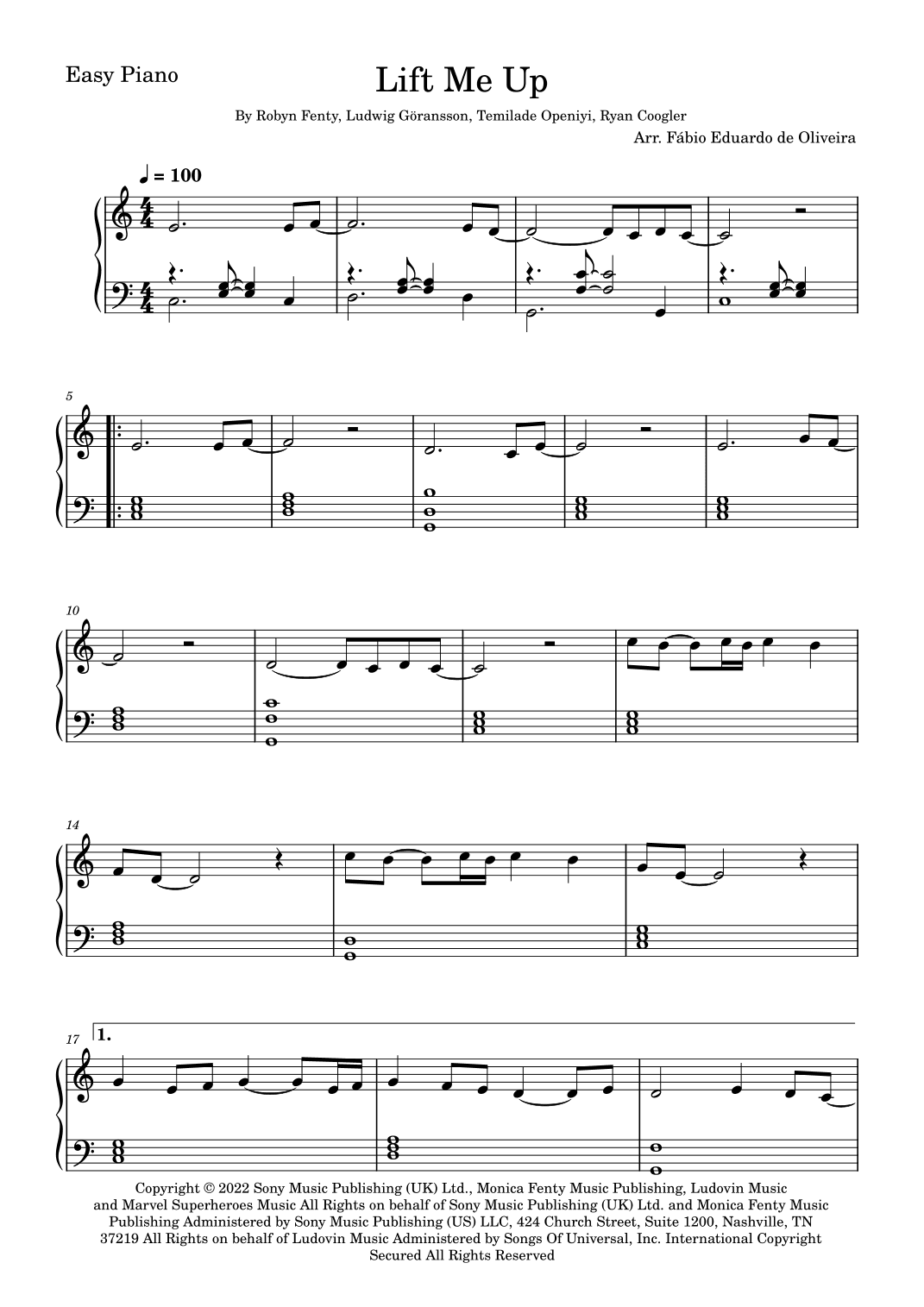 Lift Me Up (arr. Fabio Eduardo de Oliveira)