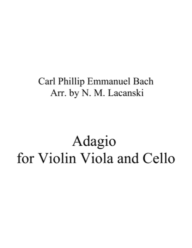 Adagio for Violin Viola and Cello (arr. Nick Lacanski)