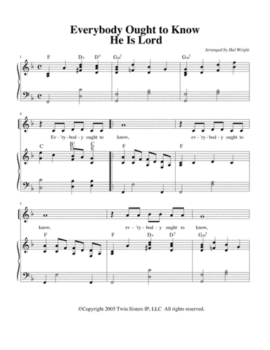 Everybody Ought To Know / He Is Lord (arr. Hal Wright)