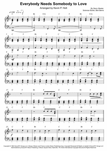 Everybody Needs Somebody To Love (arr. Kevin P. Holt)