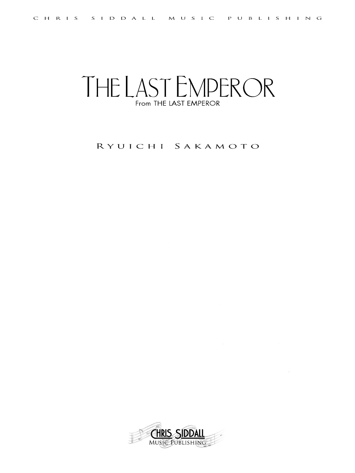 The Last Emperor Theme - Score Only (arr. Chris Siddall)