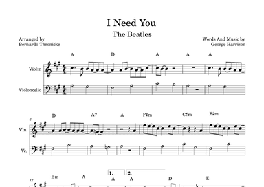 I Need You (arr. Bernardo Thronicke)
