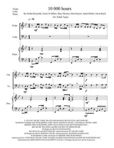 10,000 Hours (arr. Zoltan Vegso)