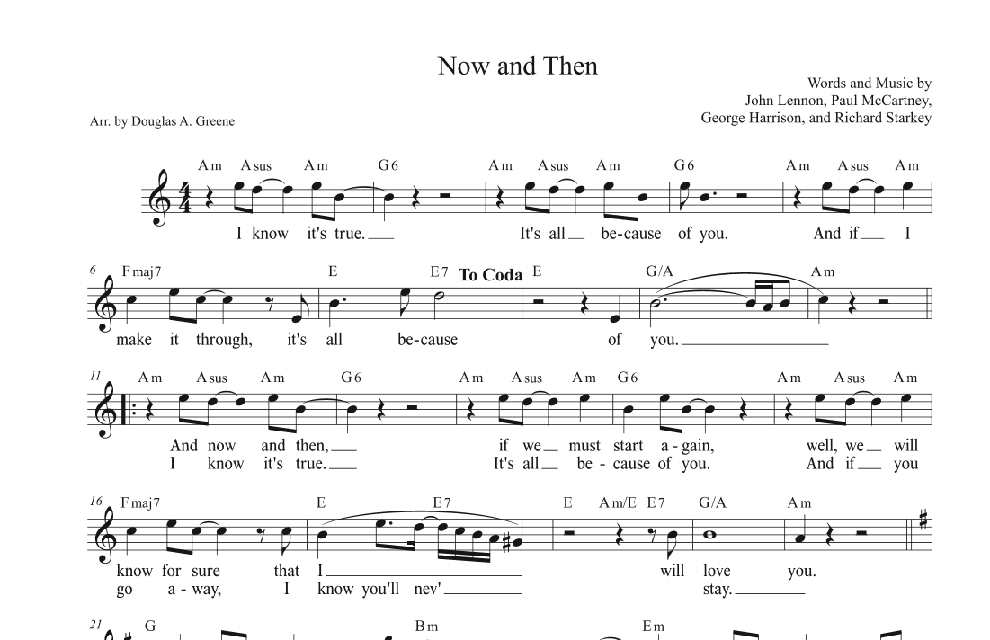 Now And Then (arr. Douglas A. Greene)