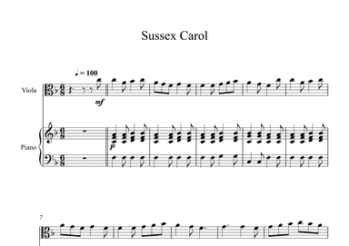 Sussex Carol (Viola + Piano) (arr. Digital Book Music)