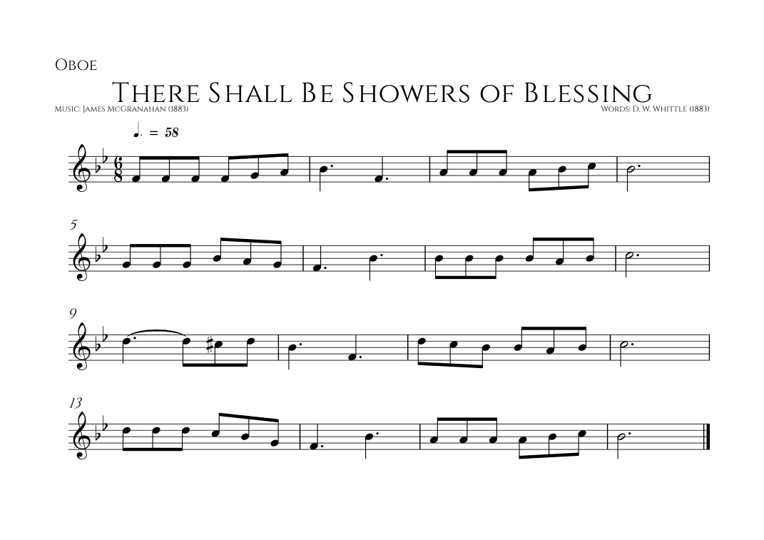 There Shall Be Showers of Blessing (arr. Music: James McGranahan (1883))