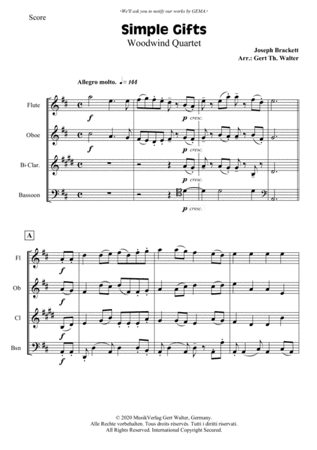 Simple Gifts (arr. Gert Th. Walter)