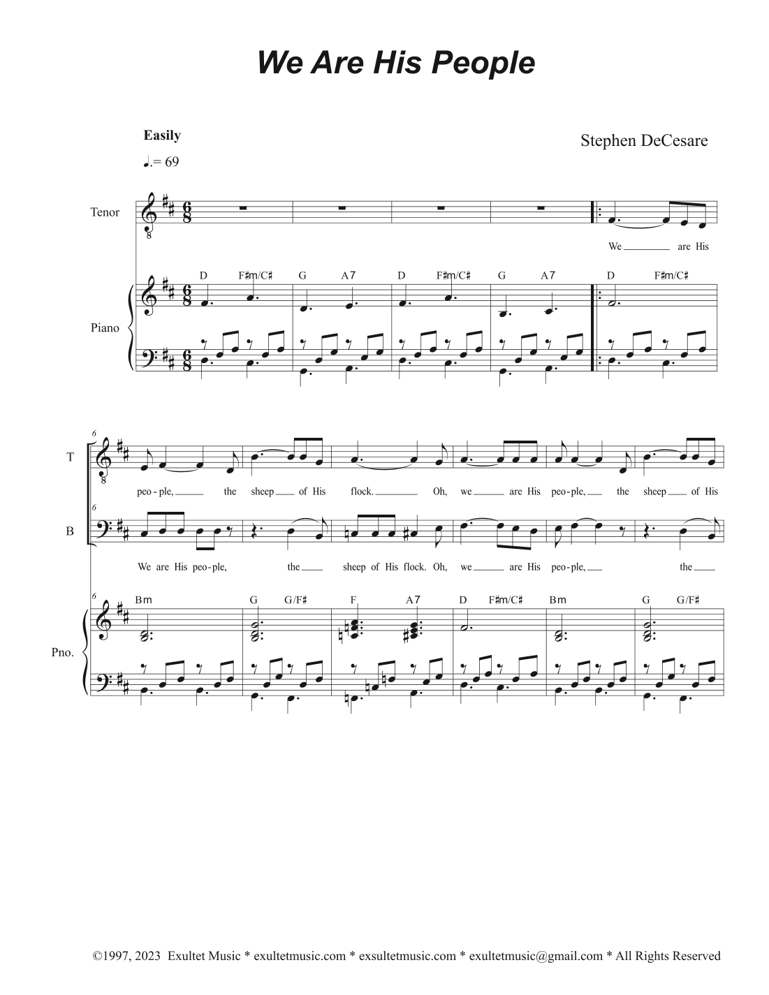 We Are His People (Duet for Tenor and Bass solo)