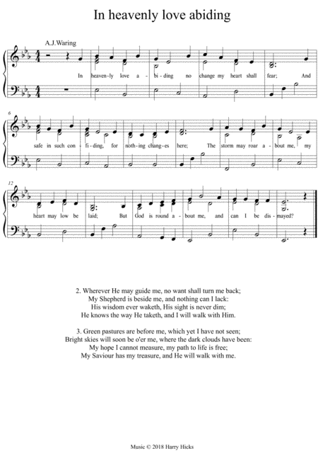 In heavenly love abiding. A new tune to a wonderful old hymn.