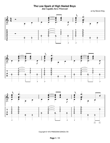 Low Spark Of High-heeled Boys (arr. Steven King)