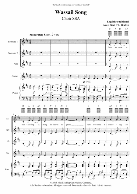 Wassail Song (arr. Gert Th. Walter)