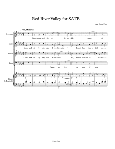 Red River Valley for SATB, op. 32, #1 (arr. Sam Post)