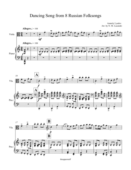 Dancing Song from 8 Russian Folksongs (arr. Nick Lacanski)