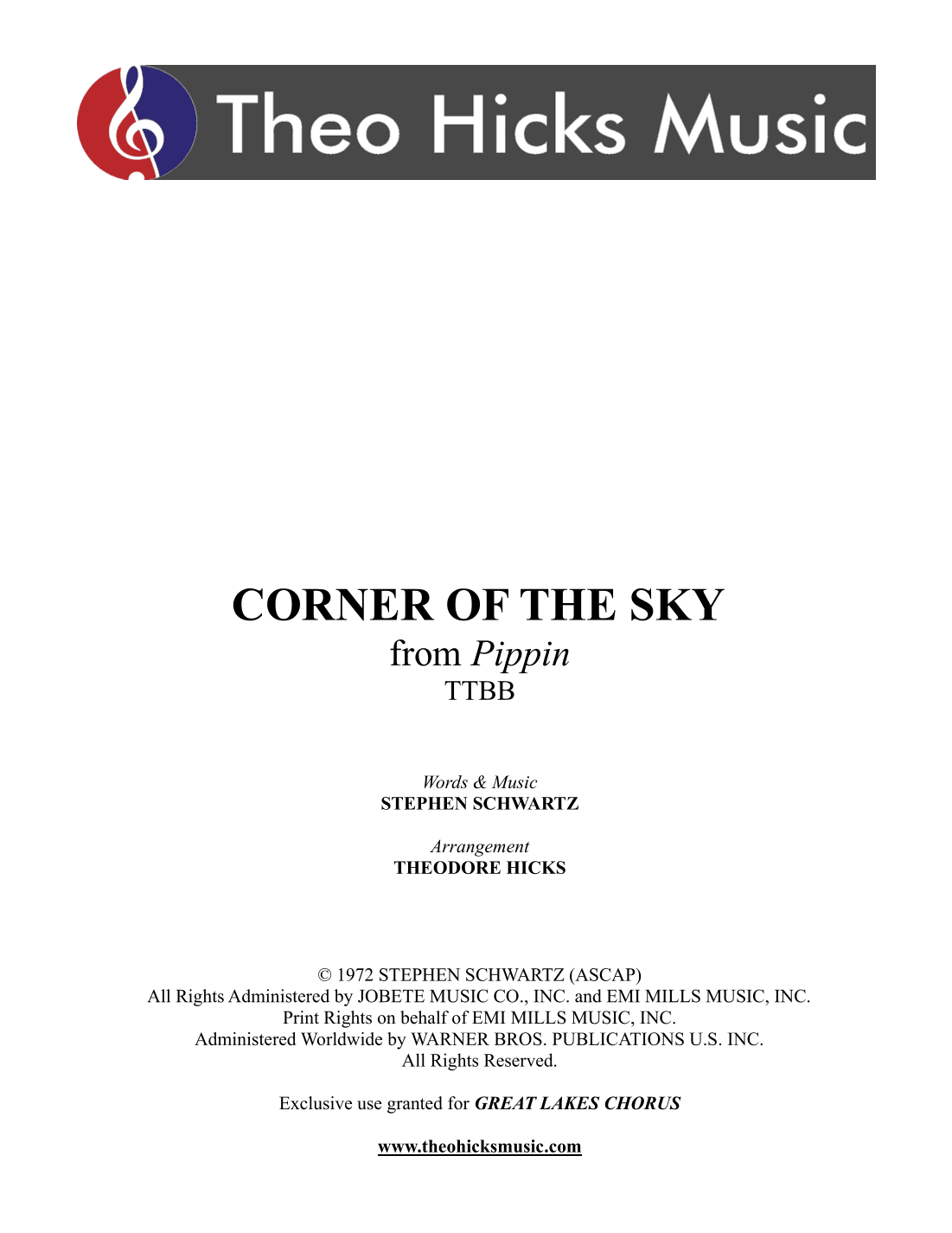 Corner Of The Sky (arr. Theo Hicks)