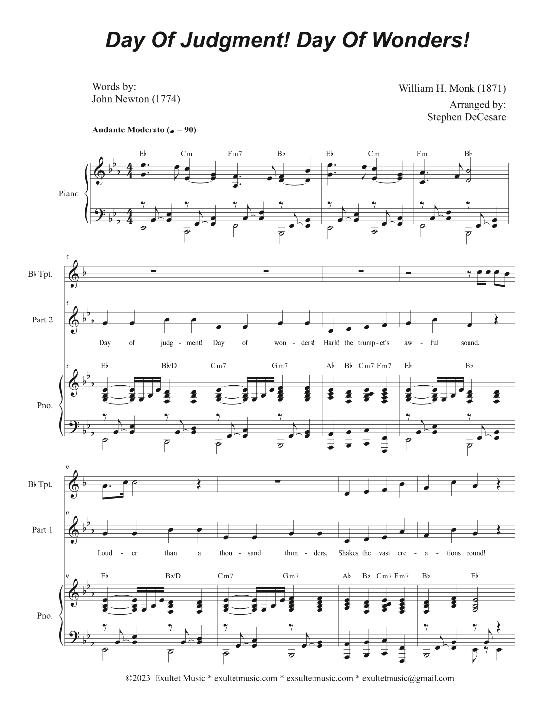 Day of Judgment! Day of Wonders! (2-part choir) (arr. Stephen DeCesare)