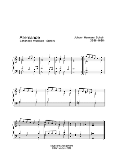 Allemande and Tripla - Banchetto Musicale Suite 6 (arr. Dan McCoy)