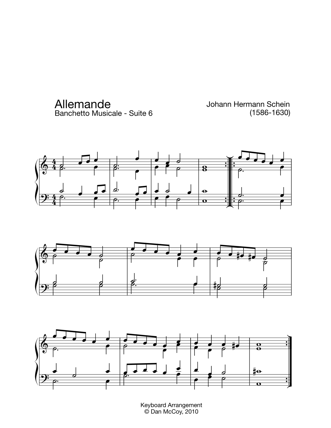 Allemande and Tripla - Banchetto Musicale Suite 6 (arr. Dan McCoy)