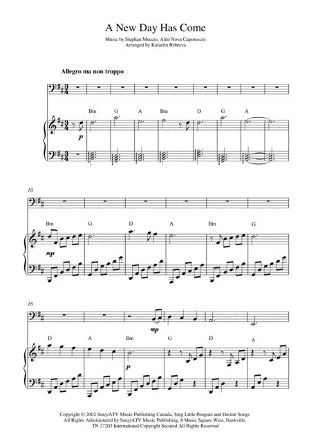 A New Day Has Come (arr. Kaiserin Rebecca)