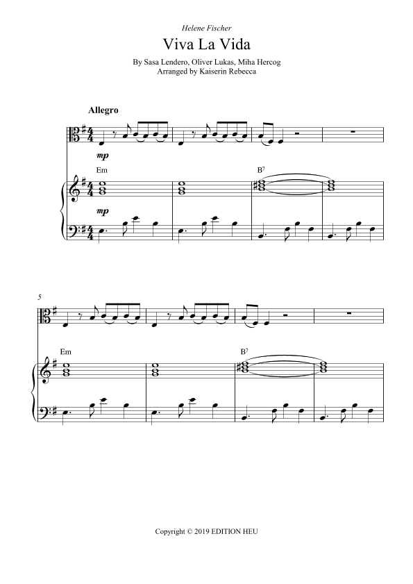 Viva La Vida (arr. Kaiserin Rebecca)