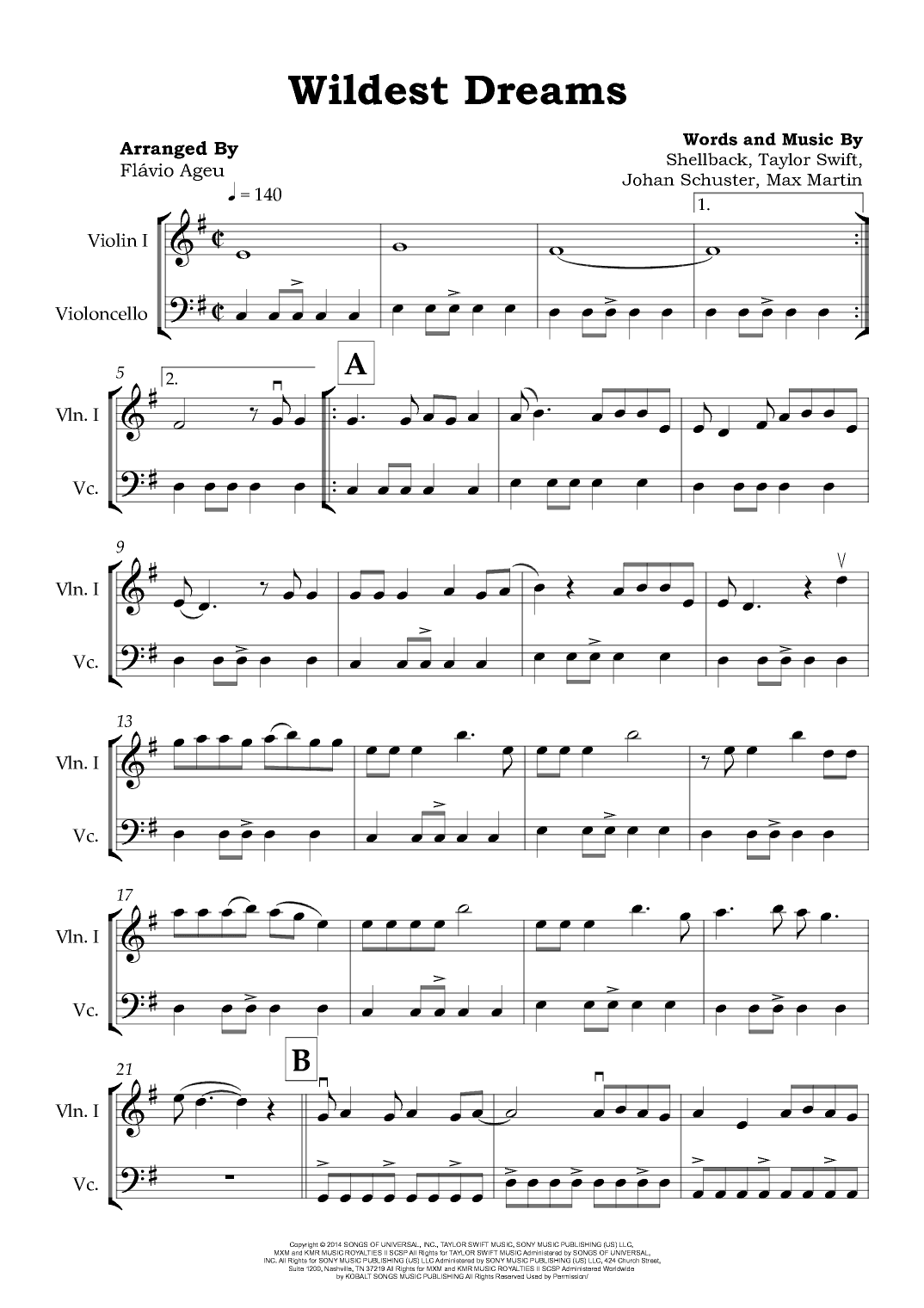 Wildest Dreams (arr. Flávio Ageu)