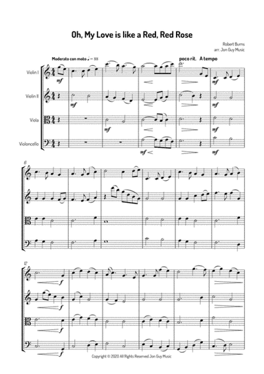 Oh, My Love is like a Red, Red Rose (arr. Jon Guy Music)