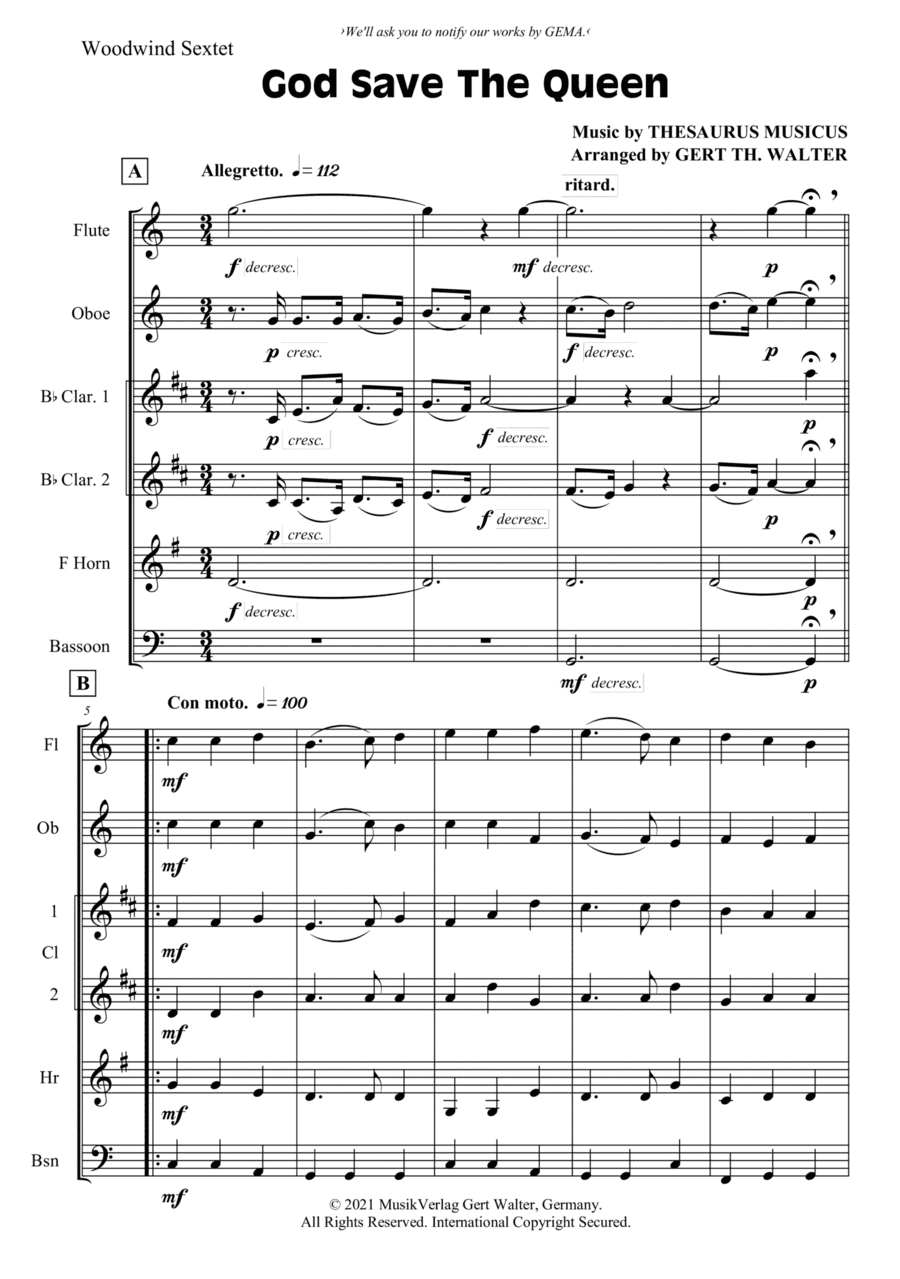 God Save The Queen (arr. Gert Th. Walter)