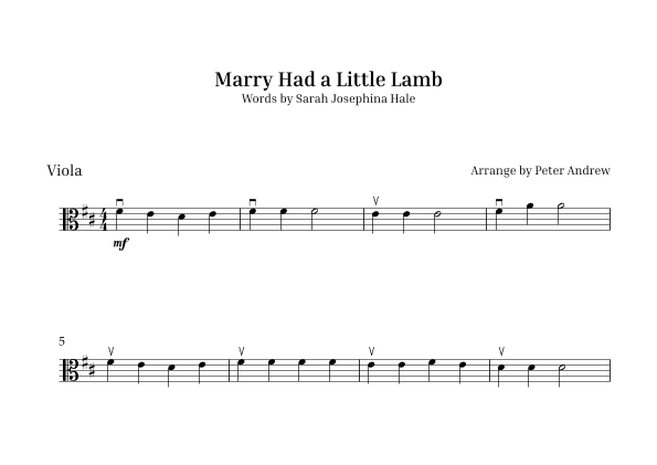 Marry Had  a Little Lamb (arr. Peter Andrew)