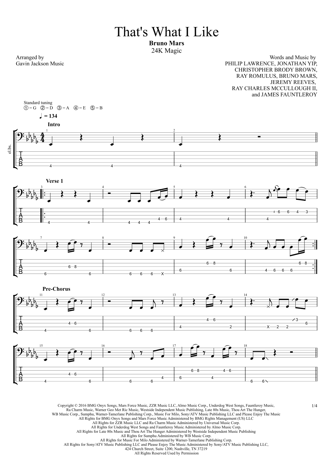 That's What I Like (arr. Gavin Jackson Music)