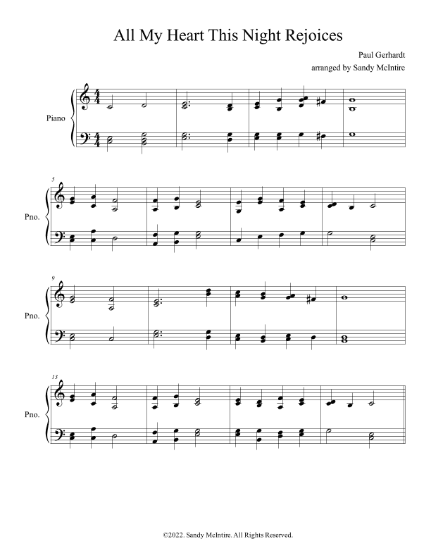 All My Heart This Night Rejoices (arr. Sandy McIntire)