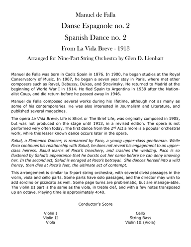 Danse Espagnole no. 2/Spanish Dance no. 2 (arr. Glen D. Lienhart)