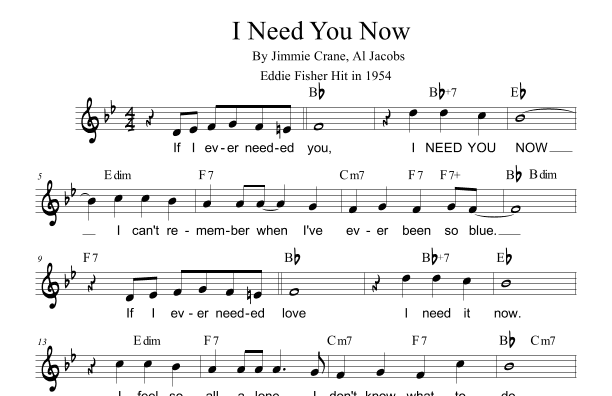 I Need You Now (arr. Paul Hemmer)