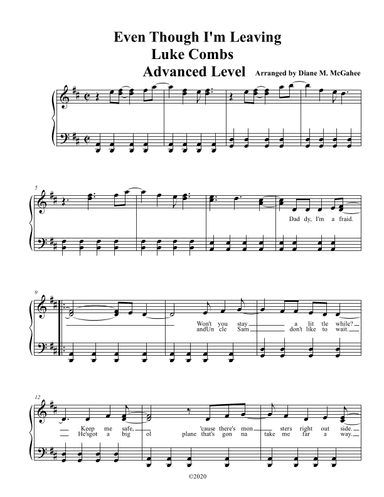 Even Though I'm Leaving (arr. Arranged by Diane M. McGahee)