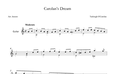 Carolan's Dream - Classical Guitar Sheet Music (arr. Arezzo Music)