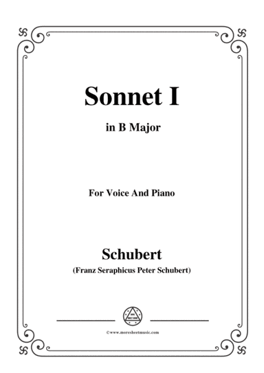 Schubert-Sonnet I in B Major,for voice and piano (arr. MSM)