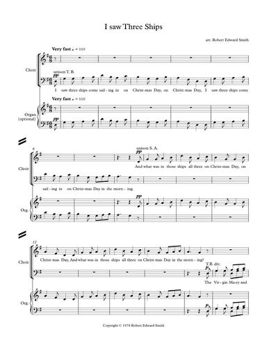 I Saw Three Ships (arr. Robert Edward Smith)