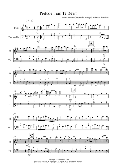 Prelude from Te Deum for Flute and Cello Duet (arr. David Burndrett)