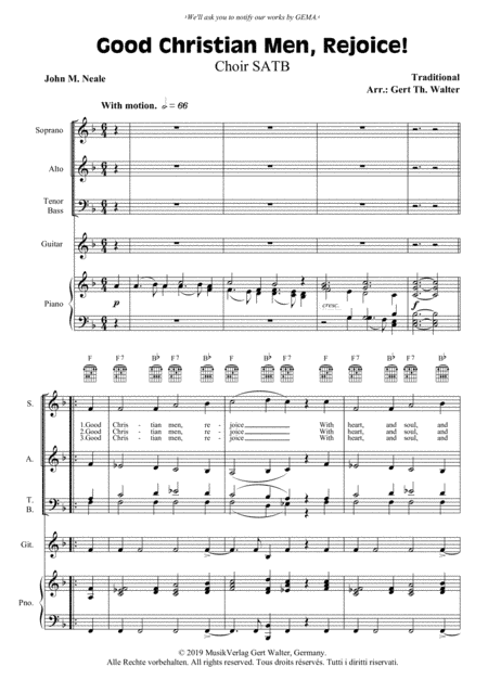 Good Christian Men, Rejoice! (arr. Gert Th. Walter)
