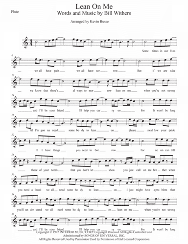 Lean On Me (arr. Kevin Busse)