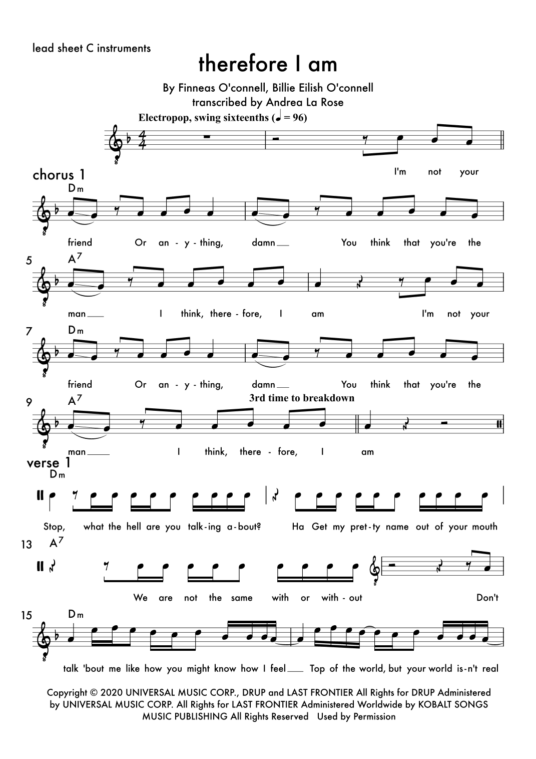 Therefore I Am (arr. Andrea La Rose)