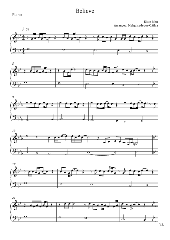 Believe (arr. Melquisedeque C.Silva)