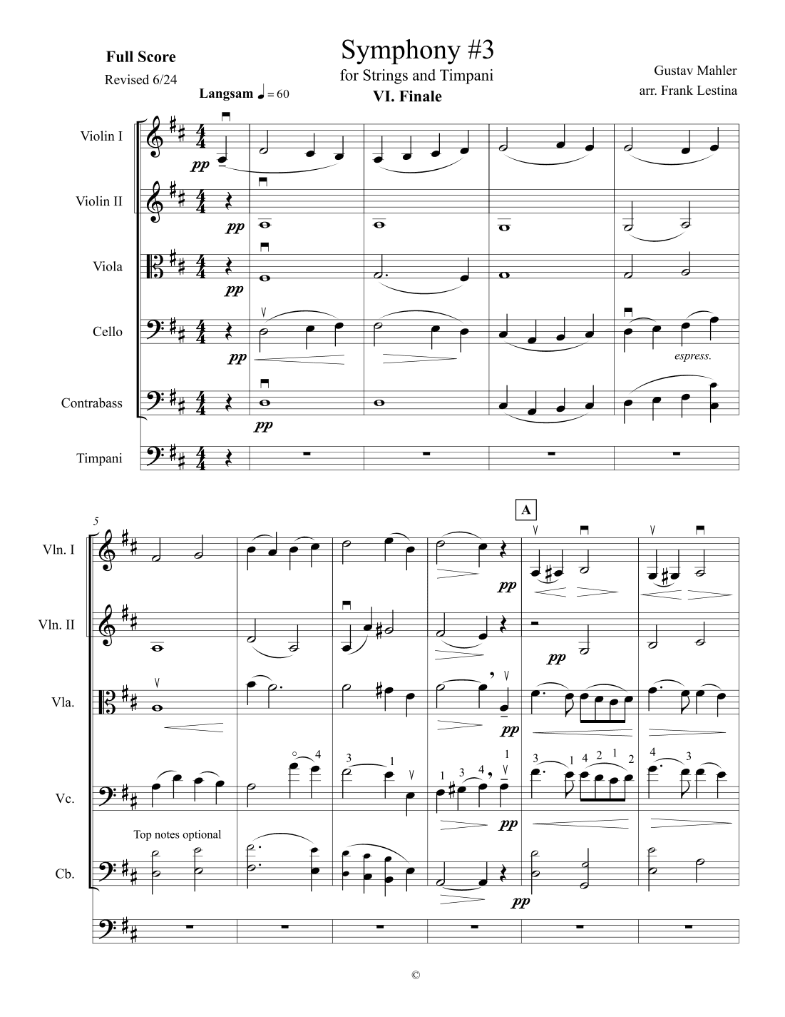 Finale To Symphony No. 3 (arr. Frank Lestina)