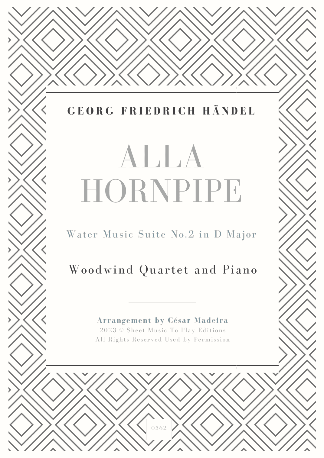 Alla Hornpipe by Handel - Woodwind Quartet and Piano (Full Score) - Score Only (arr. César Madeira)
