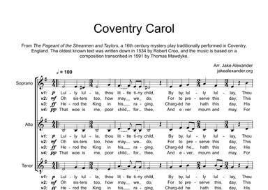 Coventry Carol - SAT a cappella (arr. Jake Alexander)