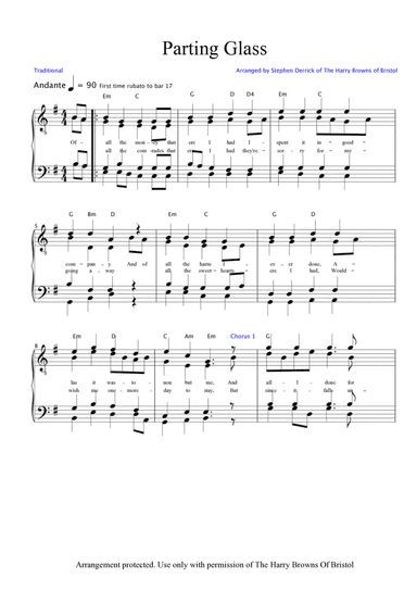 The Parting Glass (arr. Stephen Derrick)