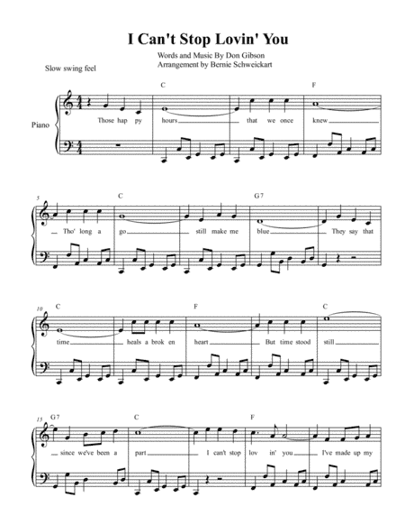 I Can't Stop Loving You (arr. Bernie Schweickart)