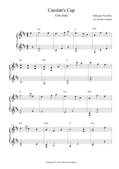 Carolan's Cup for Celtic Harp (arr. Nicole Leonard)